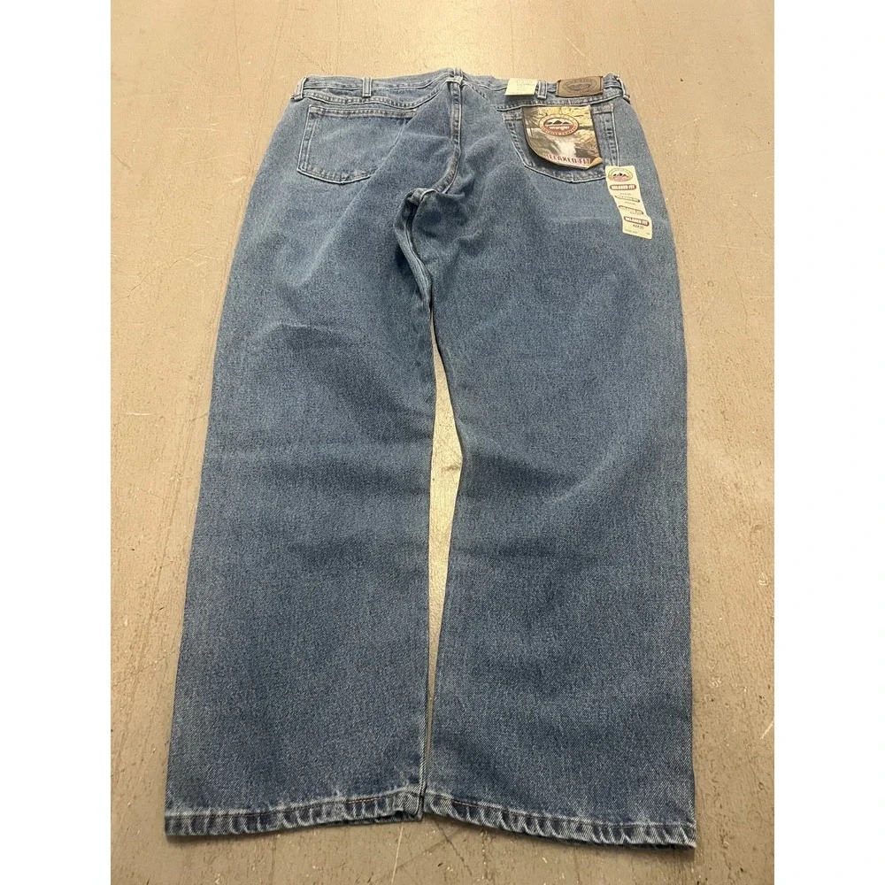Wrangler Blue Ridge Jeans Mens 42x30 Dark Wash‎ Denim Relaxed Fit Workwear NWT